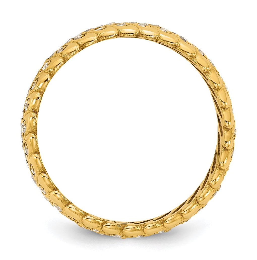 14k Yellow Or White Gold Polished Diamond Band Ring Complete