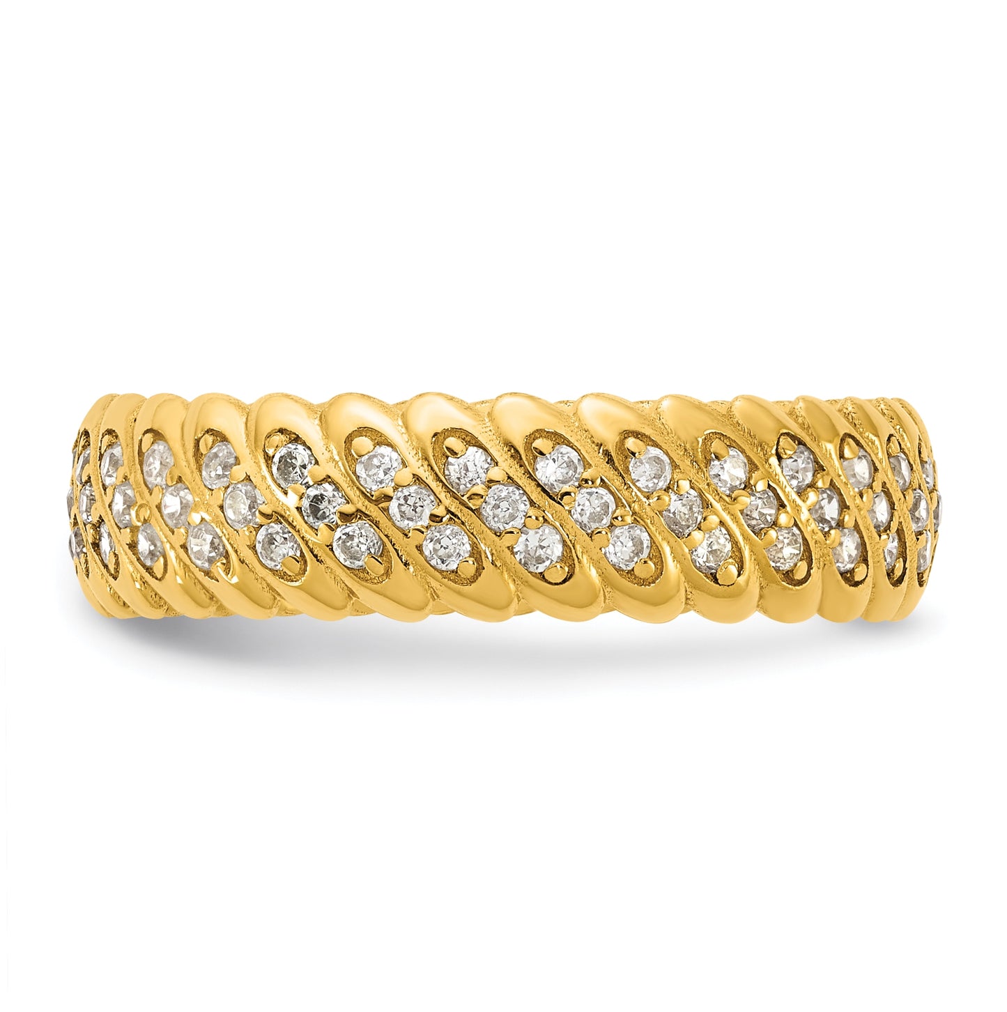 14k Yellow Or White Gold Polished Diamond Band Ring Complete