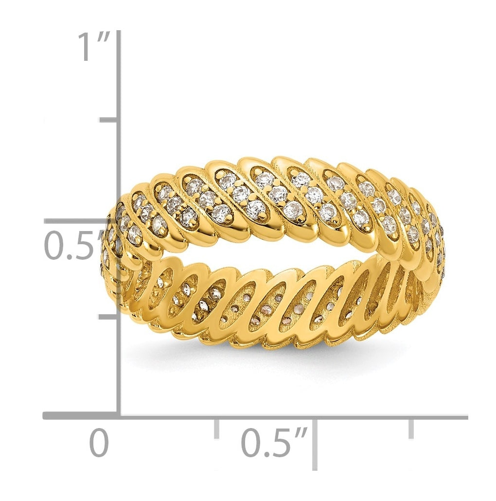 14k Yellow Or White Gold Polished Diamond Band Ring Complete