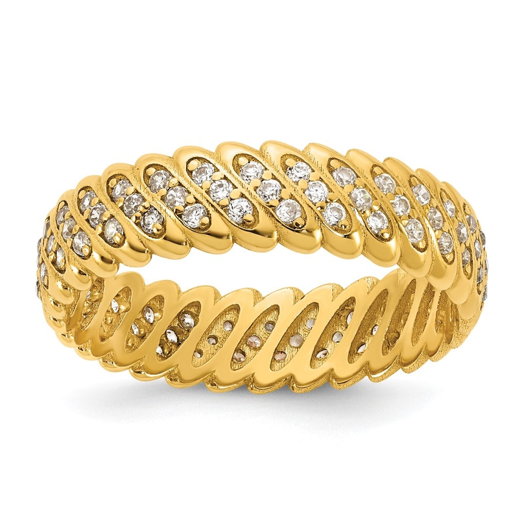 14k Yellow Or White Gold Polished Diamond Band Ring Complete