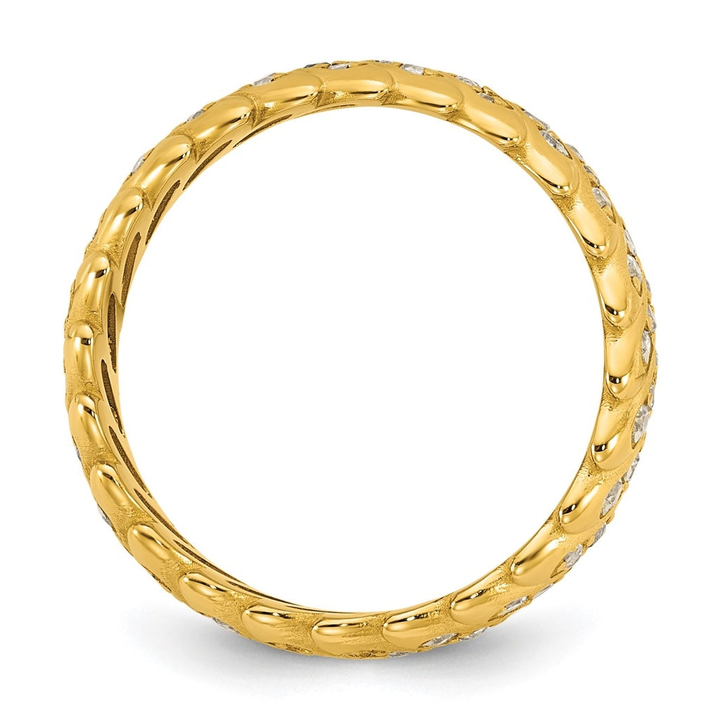 14k Yellow Or White Gold Polished Diamond Band Ring Complete