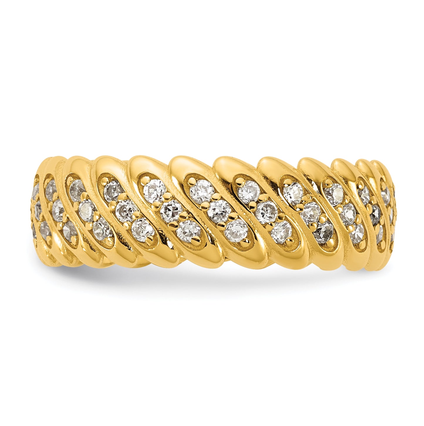 14k Yellow Or White Gold Polished Diamond Band Ring Complete