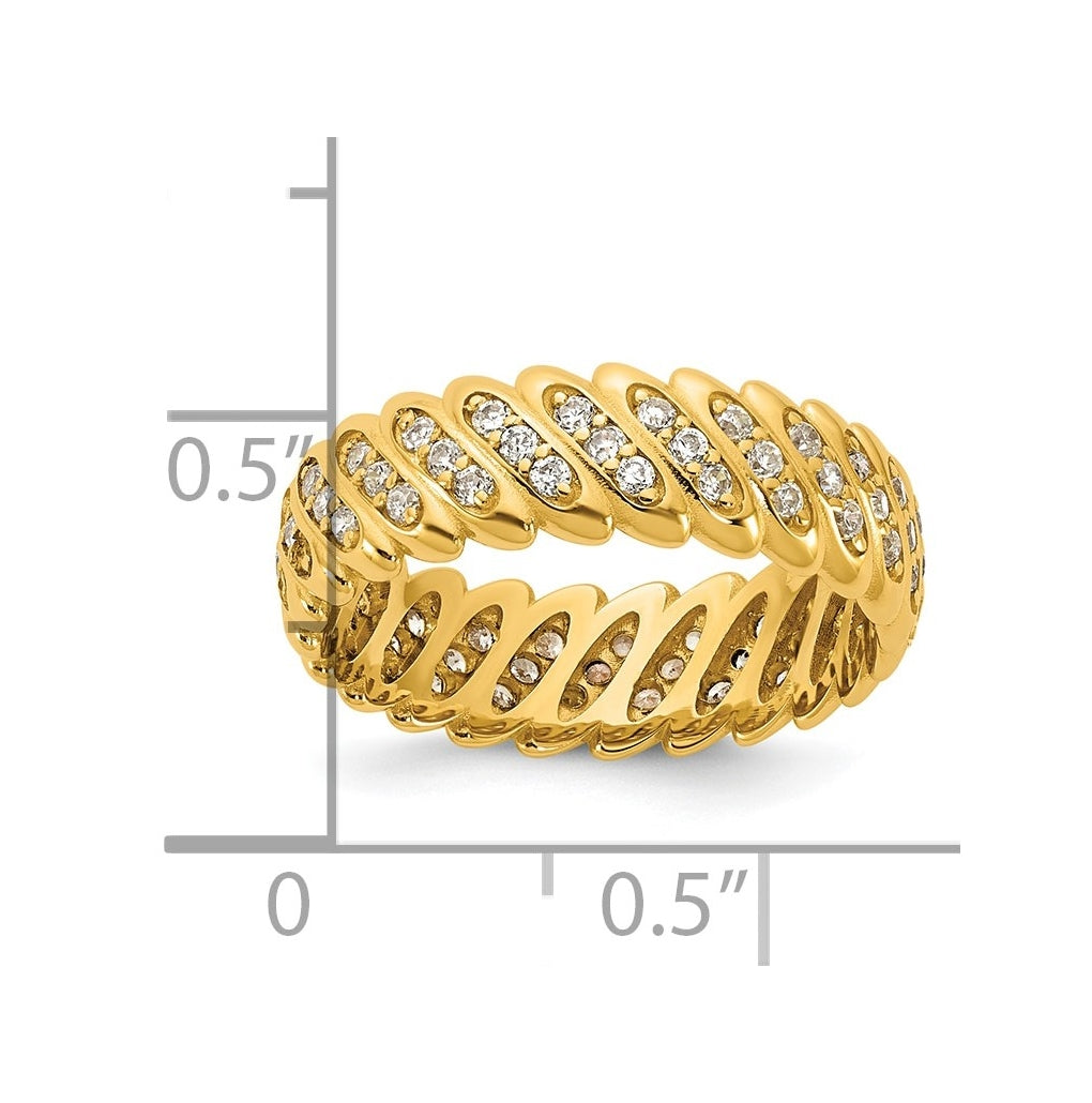 14k Yellow Or White Gold Polished Diamond Band Ring Complete