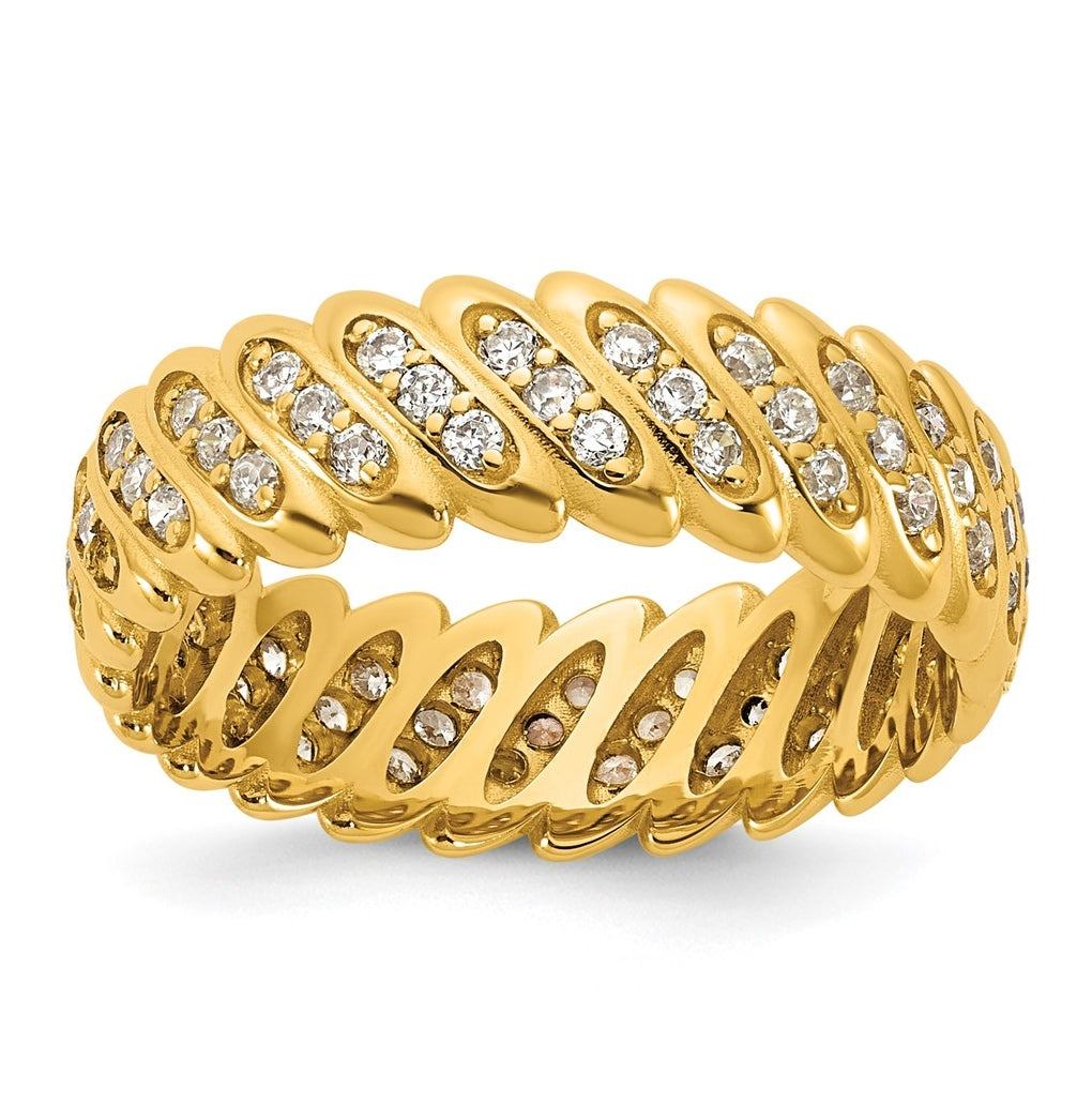 14k Yellow Or White Gold Polished Diamond Band Ring Complete