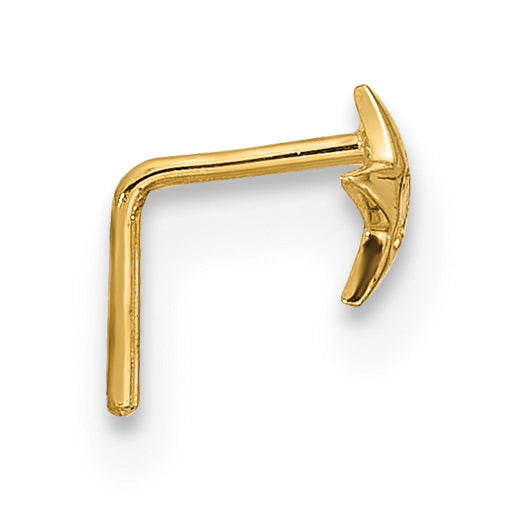 14K Yellow Gold 23 Gauge CZ Star Nose Stud