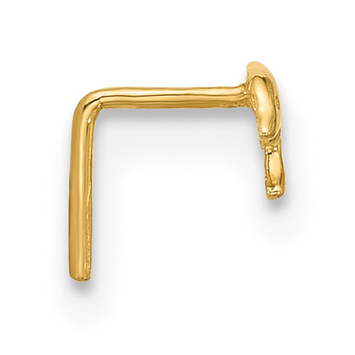 14K Yellow Gold 23 Gauge Dolphin Nose Ring