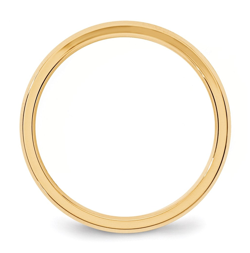14K Yellow Or White Gold Beveled Edge Comfort Fit Wedding Band