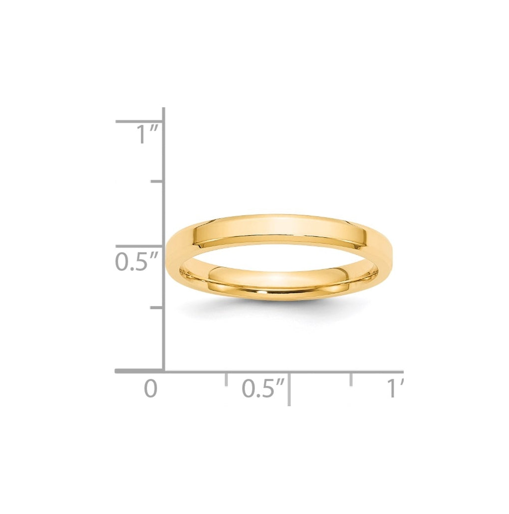14K Yellow Or White Gold Beveled Edge Comfort Fit Wedding Band