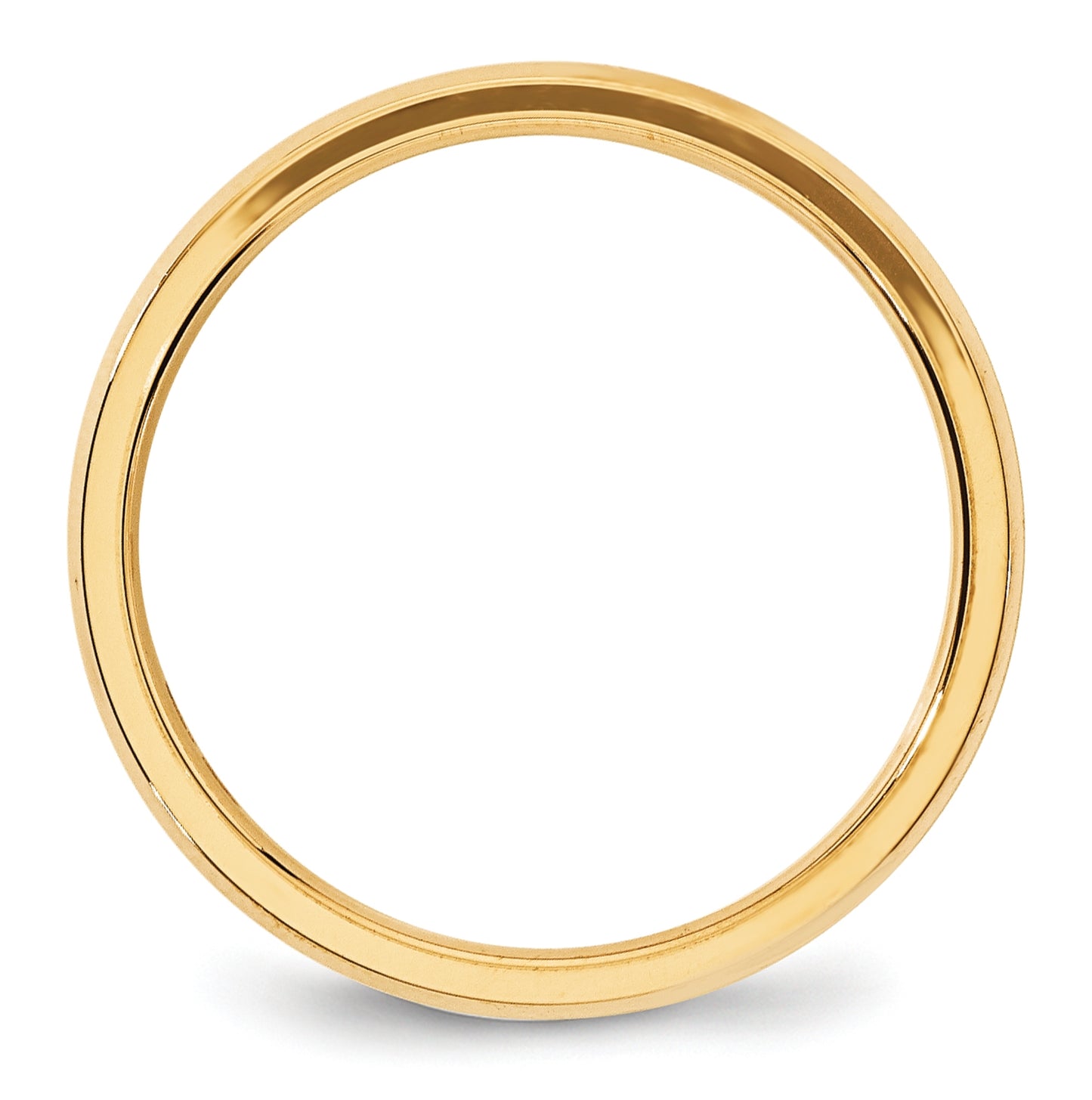 14k Yellow Gold 4mm Beveled Edge Comfort Fit Wedding Band Size 5.5