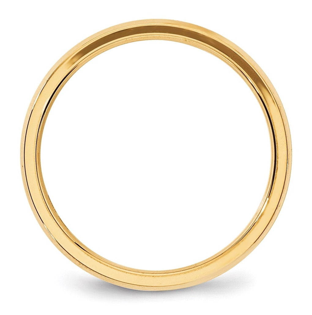 14K Yellow Or White Gold Beveled Edge Comfort Fit Wedding Band