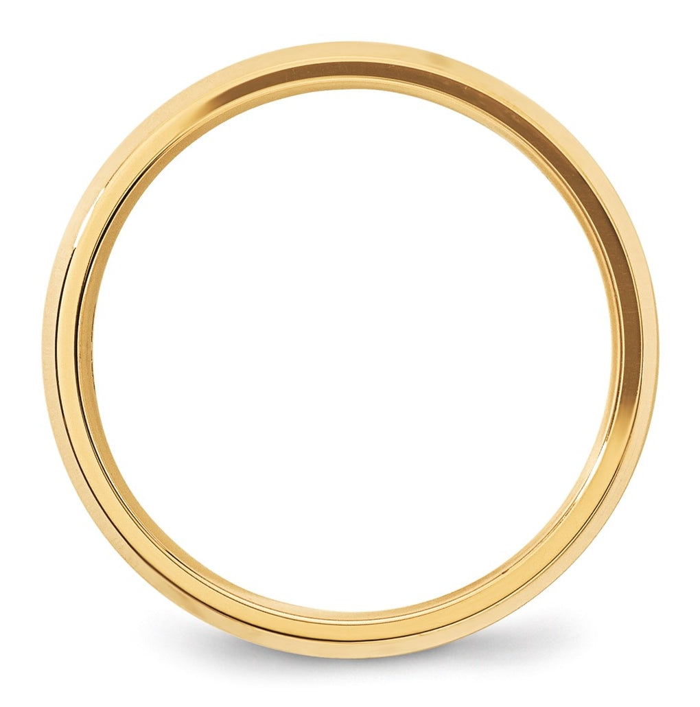 14K Yellow Or White Gold Beveled Edge Comfort Fit Wedding Band