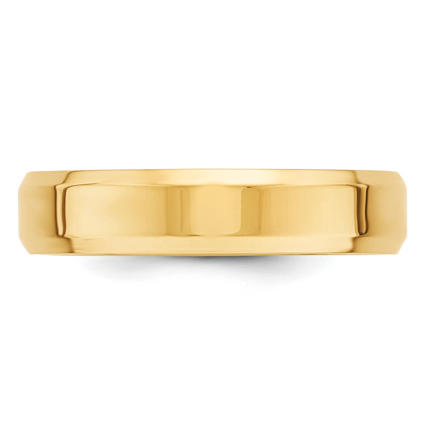 14K Yellow Or White Gold Beveled Edge Comfort Fit Wedding Band