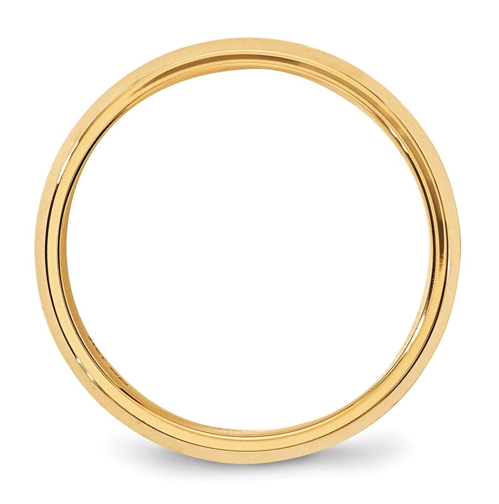 14K Yellow Or White Gold Beveled Edge Comfort Fit Wedding Band