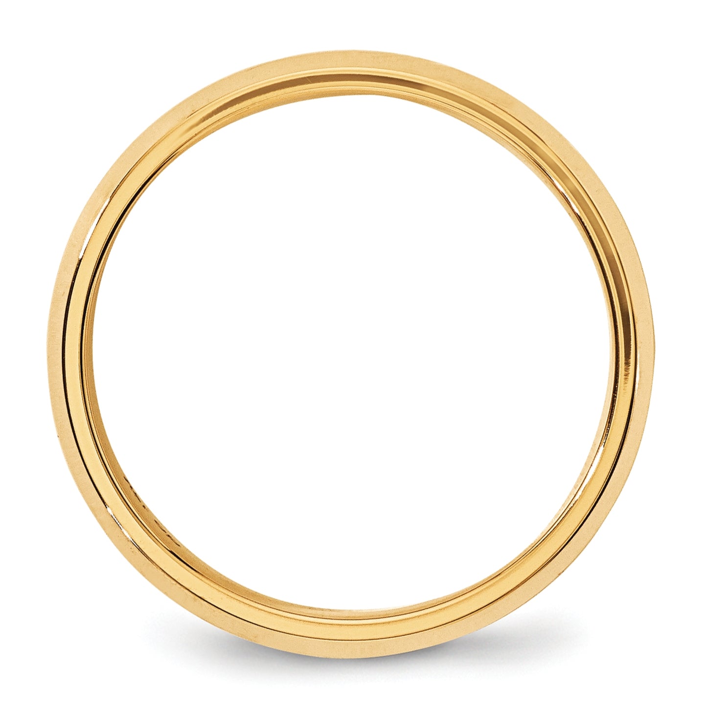 14k Yellow Gold 6mm Beveled Edge Comfort Fit Wedding Band Size 5.5