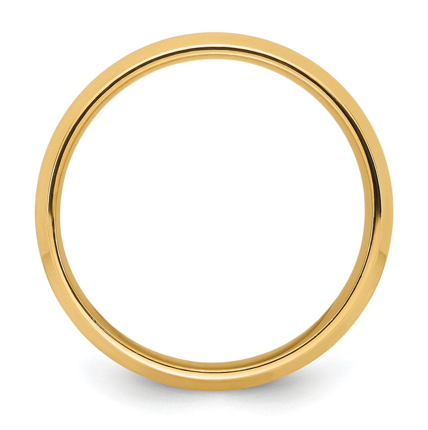 14k Yellow Gold 7mm Beveled Edge Comfort Fit Wedding Band Size 5.5