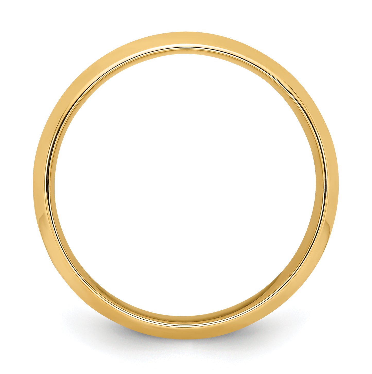 14k Yellow Gold 8mm Beveled Edge Comfort Fit Wedding Band Size 5
