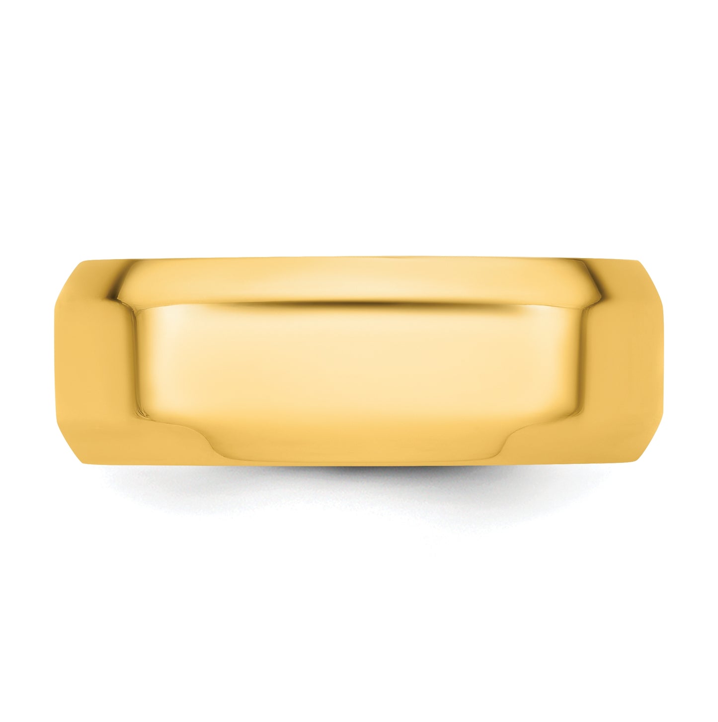 14K Yellow Or White Gold Beveled Edge Comfort Fit Wedding Band