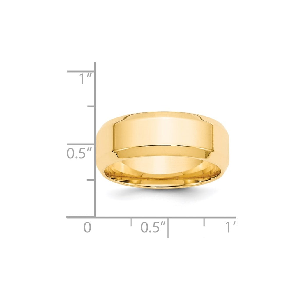 14K Yellow Or White Gold Beveled Edge Comfort Fit Wedding Band