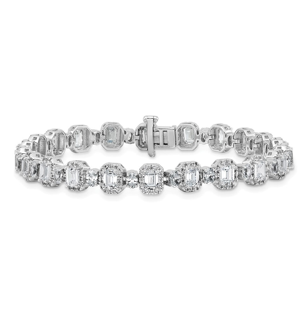 14k White Gold 8 carat Lab Grown Diamond VS+ F+ Complete Fashion Tennis Bracelet