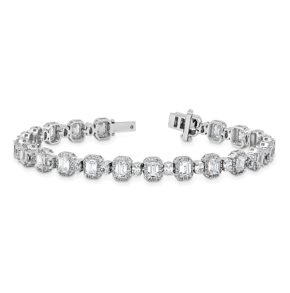 14k White Gold 8 carat Lab Grown Diamond VS+ F+ Complete Fashion Tennis Bracelet