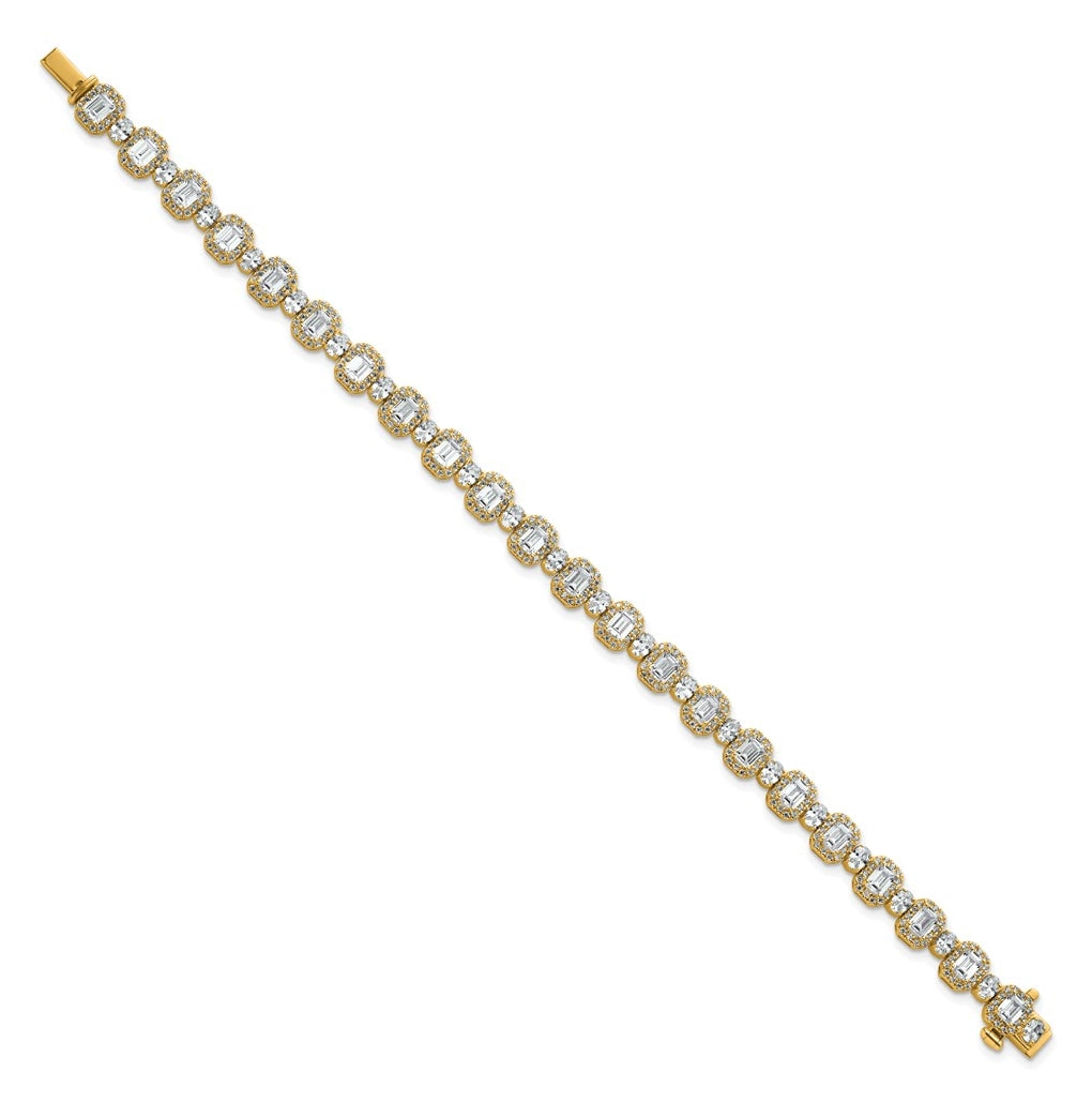 14k Yellow Gold 8 carat Lab Grown Diamond VS+ F+ Complete Fashion Tennis Bracelet