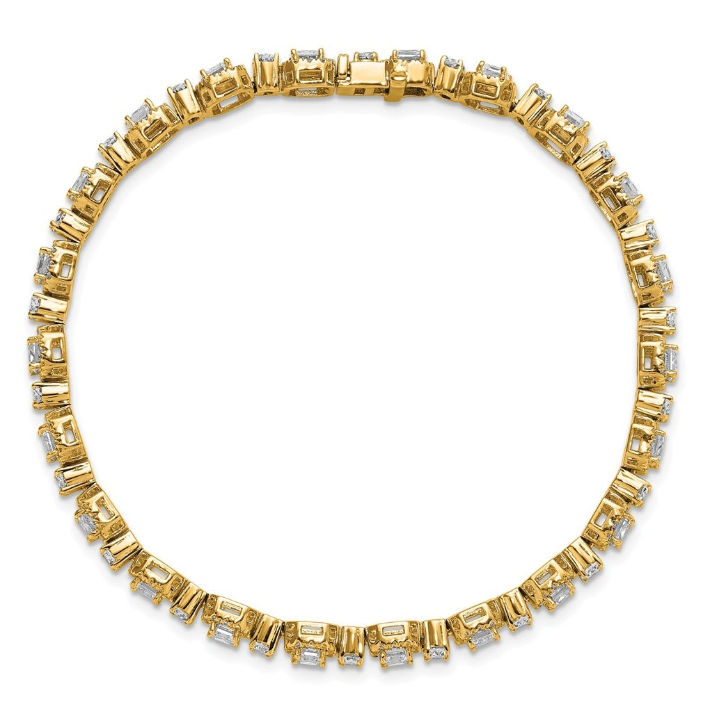 14k Yellow Gold 8 carat Lab Grown Diamond VS+ F+ Complete Fashion Tennis Bracelet