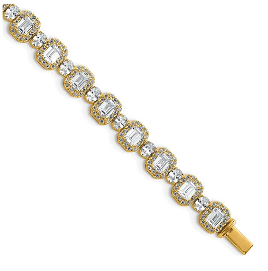 14k Yellow Gold 8 carat Lab Grown Diamond VS+ F+ Complete Fashion Tennis Bracelet
