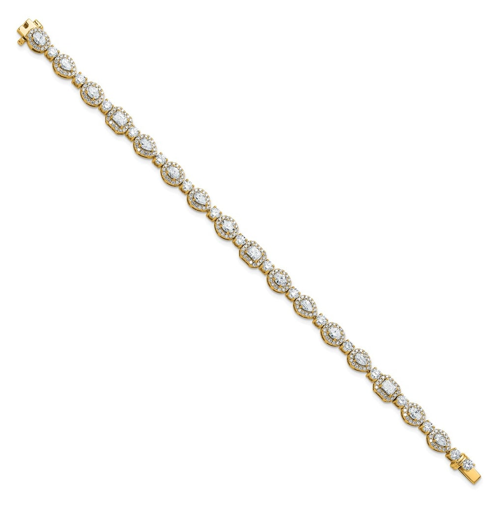 14k Yellow Gold 5 5/8 carat Lab Grown Diamond VS/SI+ G+ Complete Fashion Tennis Bracelet