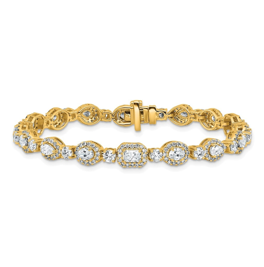 14k Yellow Gold 5 5/8 carat Lab Grown Diamond VS/SI+ G+ Complete Fashion Tennis Bracelet