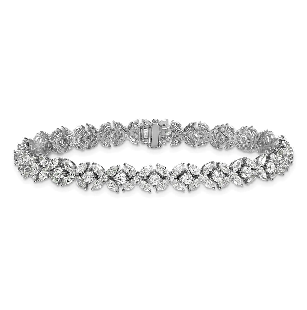 14k White Gold 6 3/4 carat Lab Grown Diamond VS+ F+ Complete Fashion Tennis Bracelet
