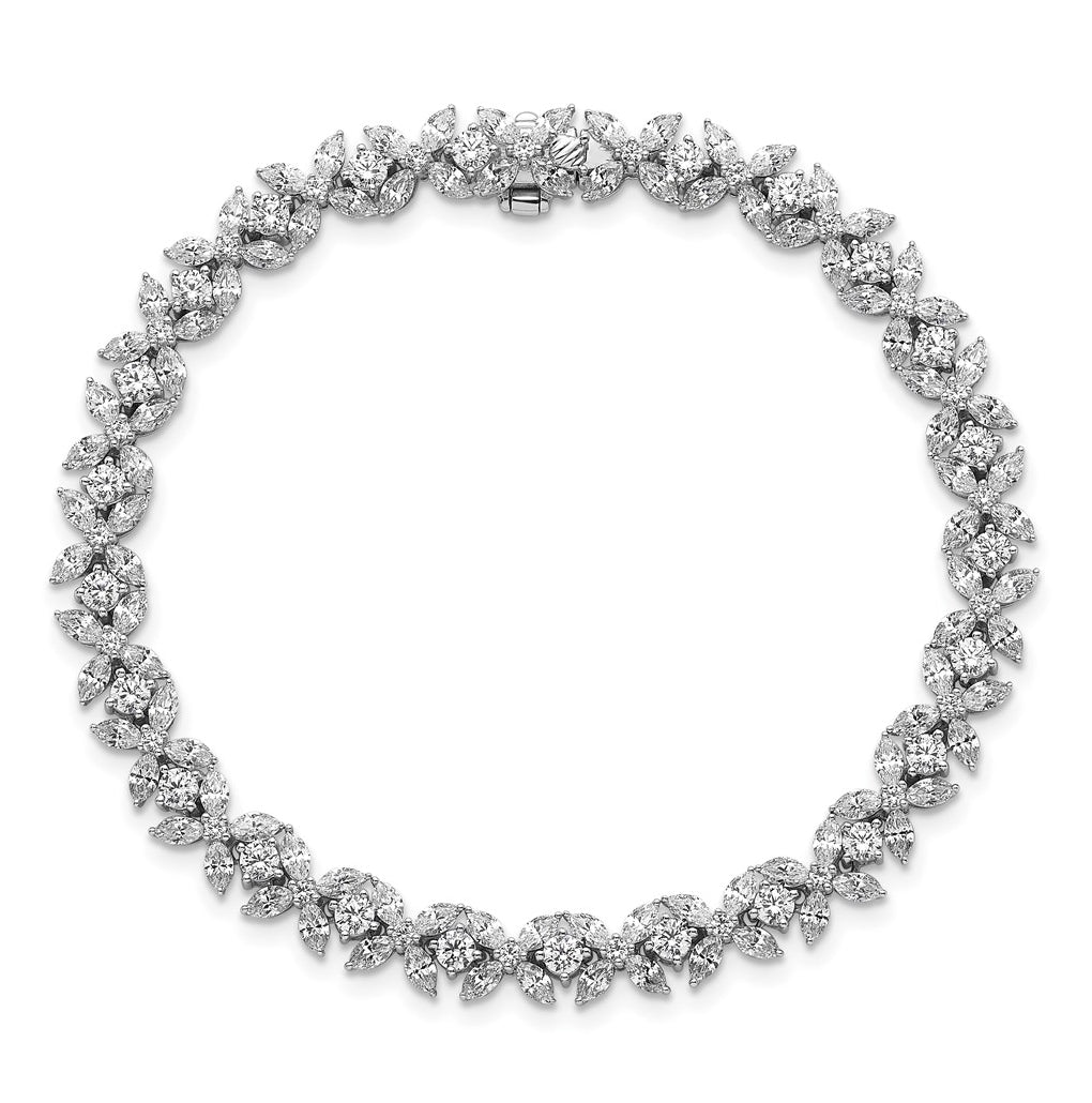 14k White Gold 6 3/4 carat Lab Grown Diamond VS+ F+ Complete Fashion Tennis Bracelet