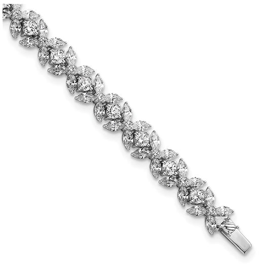 14k White Gold 6 3/4 carat Lab Grown Diamond VS+ F+ Complete Fashion Tennis Bracelet