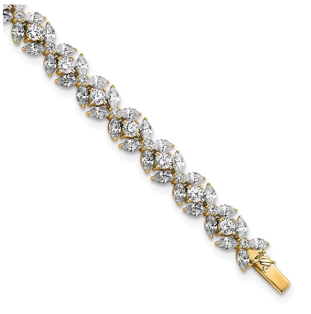 14k Yellow Gold 6 3/4 carat Lab Grown Diamond VS+ F+ Complete Fashion Tennis Bracelet