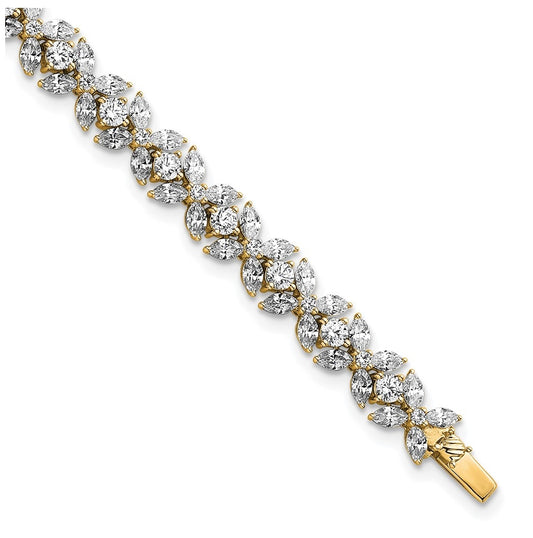 14k Yellow Gold 6 3/4 carat Lab Grown Diamond VS+ F+ Complete Fashion Tennis Bracelet