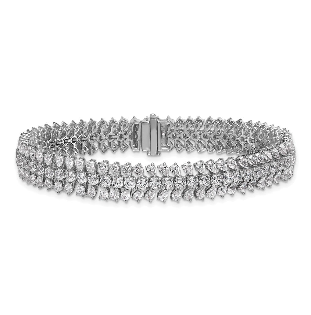 14k White Gold 10 carat Lab Grown Diamond VS+ F+ Complete Fashion Tennis Bracelet