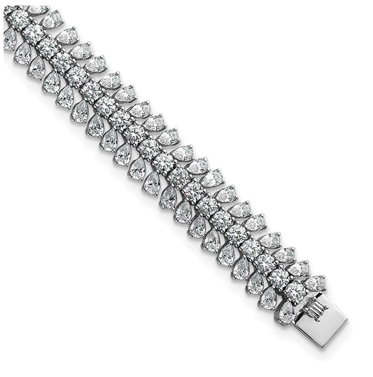 14k White Gold 10 carat Lab Grown Diamond VS+ F+ Complete Fashion Tennis Bracelet