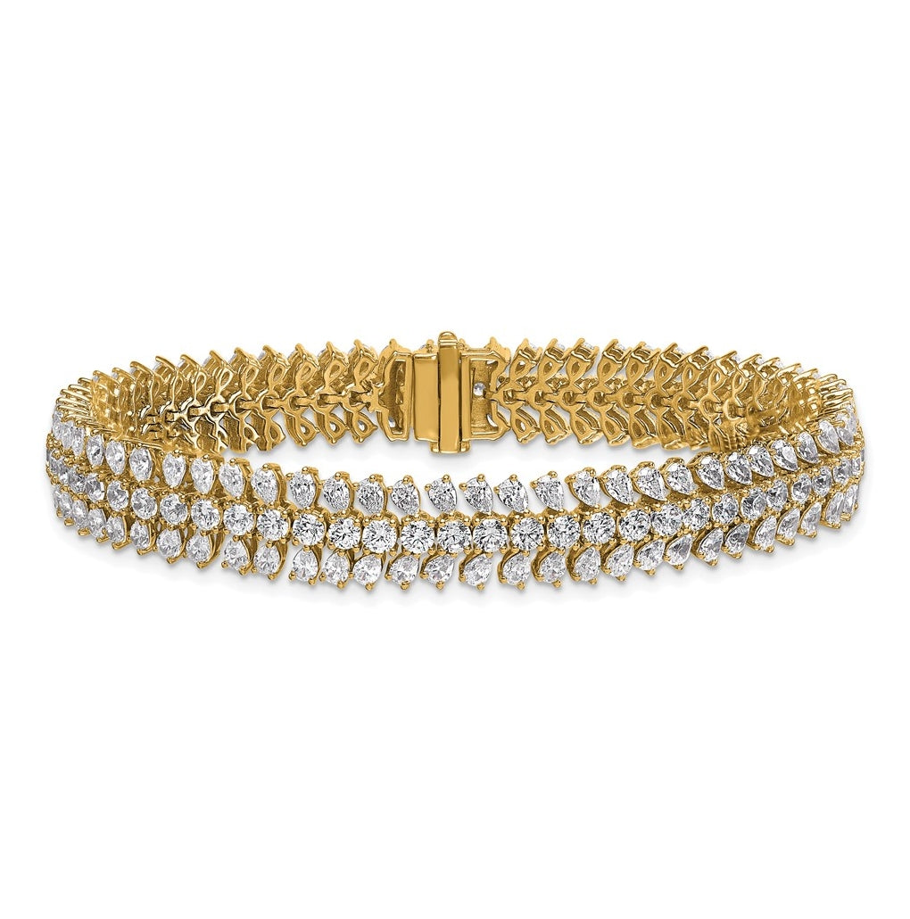 14k Yellow Gold 10 carat Lab Grown Diamond VS+ F+ Complete Fashion Tennis Bracelet