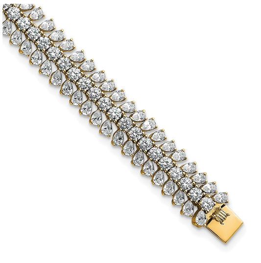 14k Yellow Gold 10 carat Lab Grown Diamond VS+ F+ Complete Fashion Tennis Bracelet