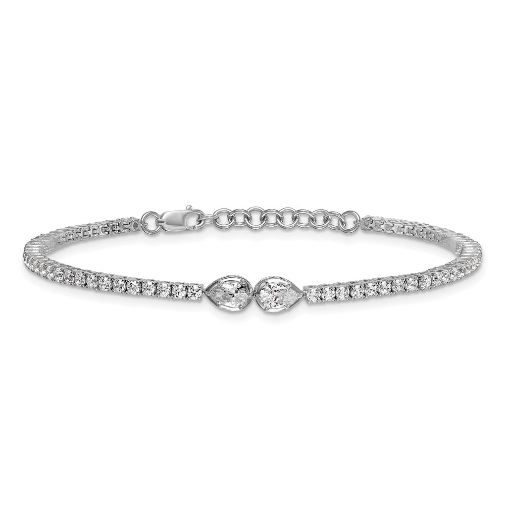 14k White Gold 2 3/4 carat Lab Grown Diamond VS+ F+ Complete 6.5in w/1in ext. Fashion Tennis Bracelet