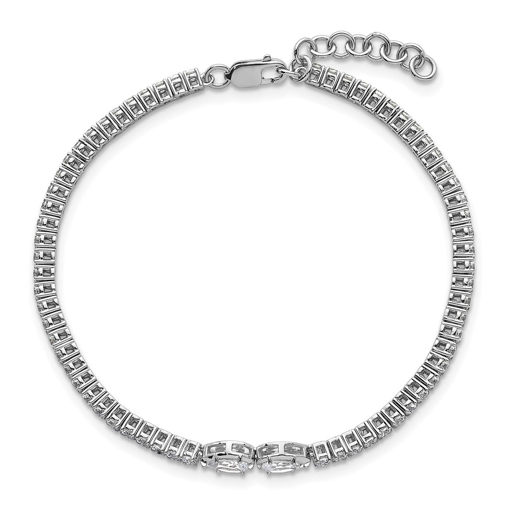 14k White Gold 2 3/4 carat Lab Grown Diamond VS+ F+ Complete 6.5in w/1in ext. Fashion Tennis Bracelet
