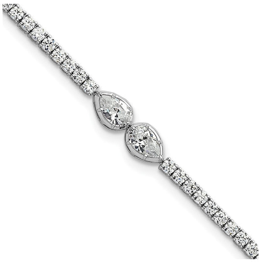 14k White Gold 2 3/4 carat Lab Grown Diamond VS+ F+ Complete 6.5in w/1in ext. Fashion Tennis Bracelet
