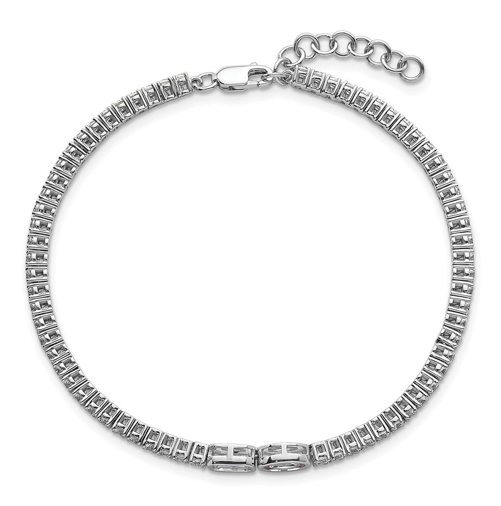 14k White Gold 2 7/8 carat Lab Grown Diamond VS+ F+ Complete 6.5in w/1in ext. Fashion Tennis Bracelet
