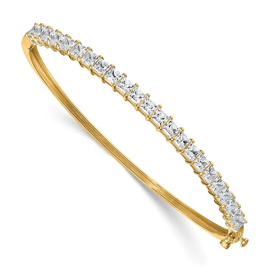 14k Yellow Gold 4 1/6 carat Lab Grown Diamond VS+ F+ Complete Hinged Bangle