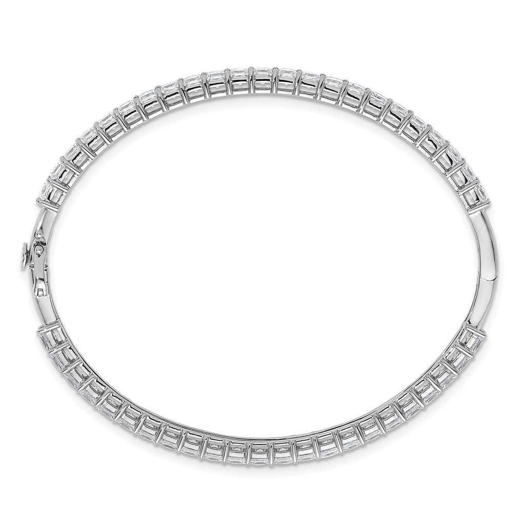 14k White Gold 8 1/3 carat Lab Grown Diamond VS+ F+ Complete Hinged Bangle