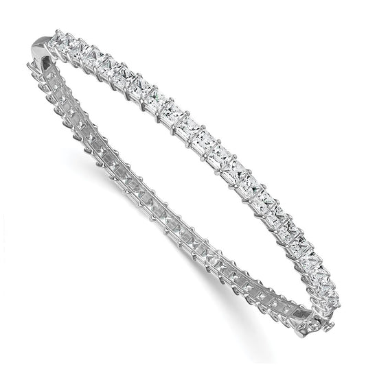 14k White Gold 8 1/3 carat Lab Grown Diamond VS+ F+ Complete Hinged Bangle