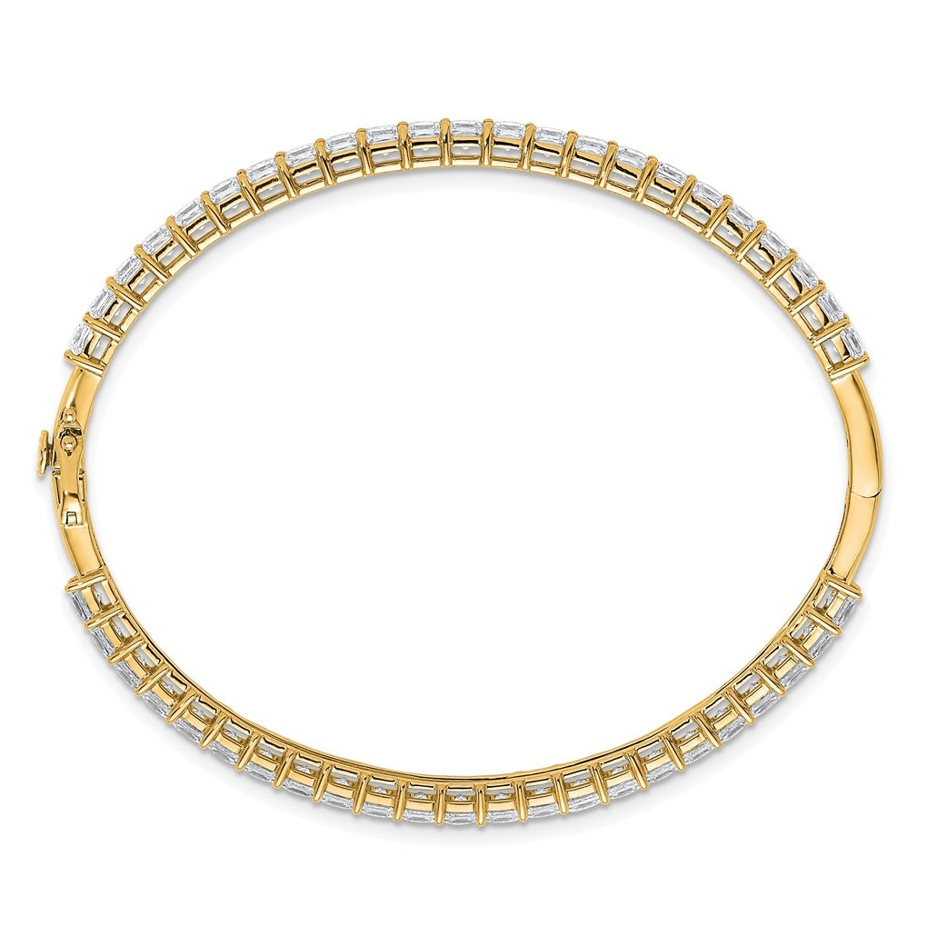 14k Yellow Gold 8 1/3 carat Lab Grown Diamond VS+ F+ Complete Hinged Bangle