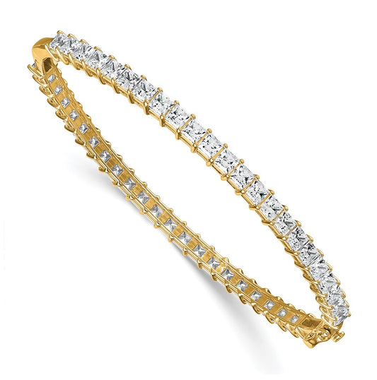 14k Yellow Gold 8 1/3 carat Lab Grown Diamond VS+ F+ Complete Hinged Bangle