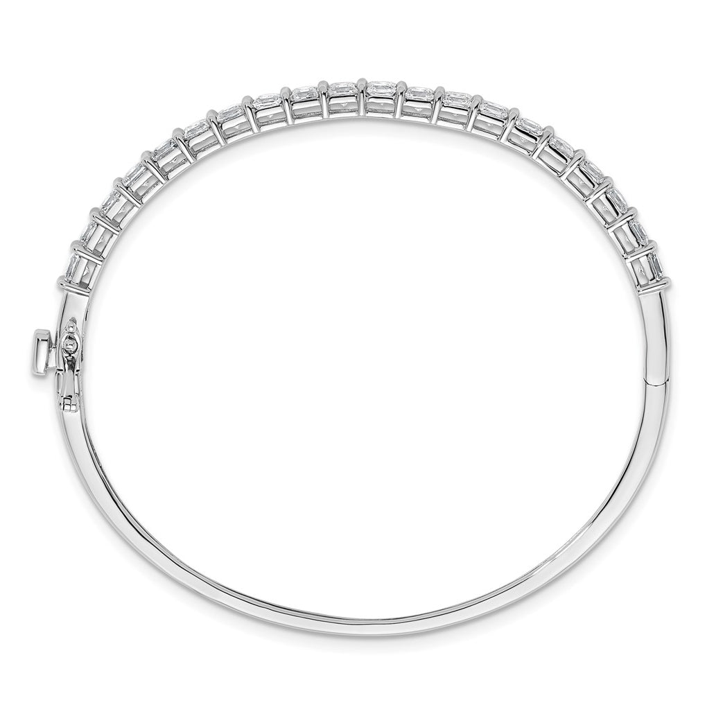14k White Gold 3 5/8 carat Lab Grown Diamond VS+ F+ Complete Hinged Bangle