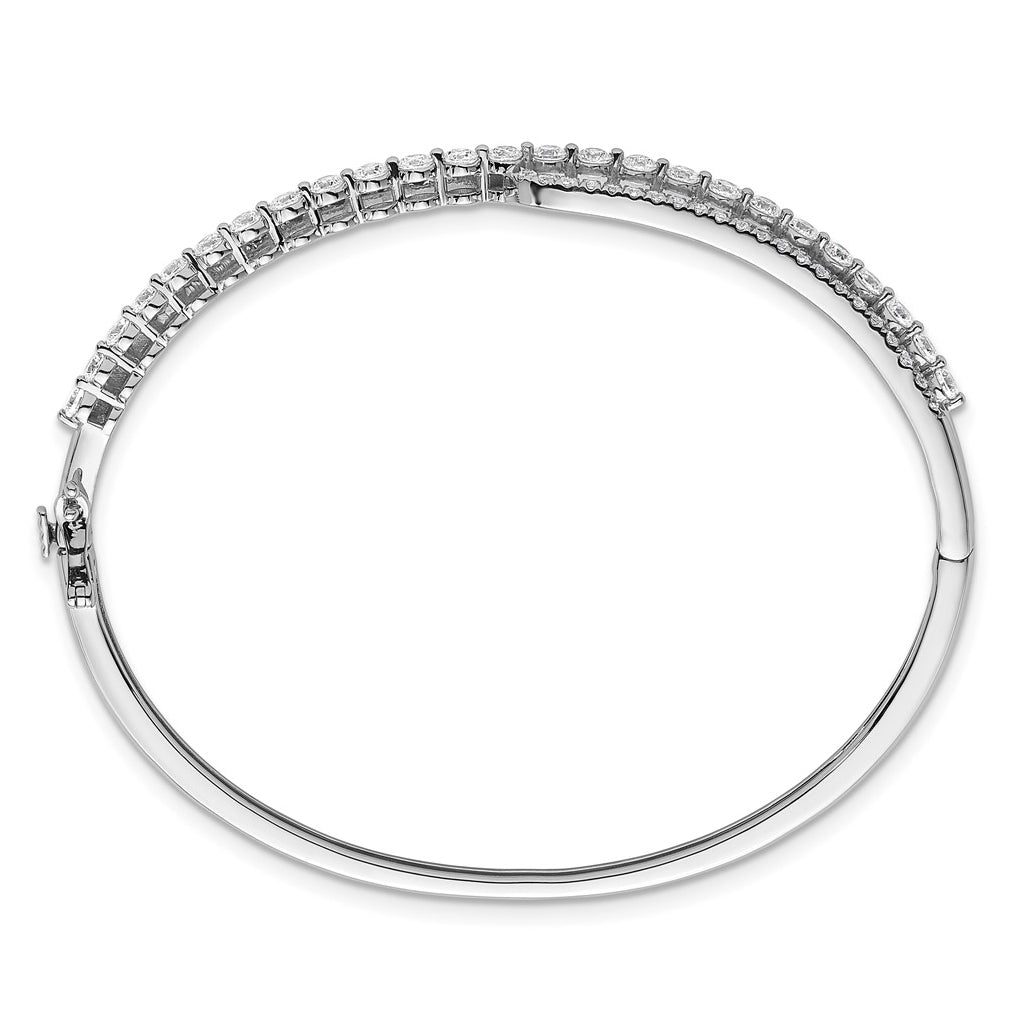 14k White Gold 2 1/8 carat Lab Grown Diamond VS+ F+ Complete Bangle