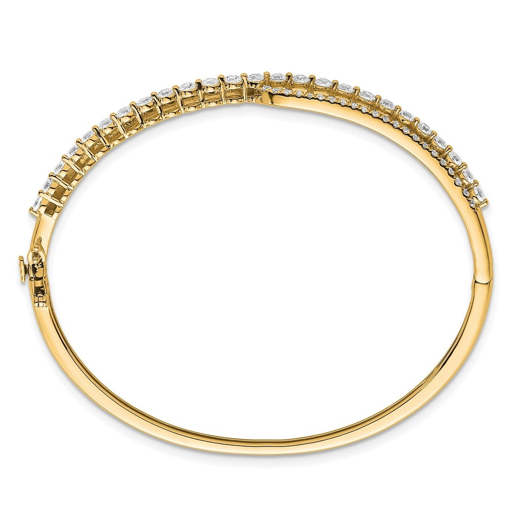 14k Yellow Gold 2 1/8 carat Lab Grown Diamond VS+ F+ Complete Bangle